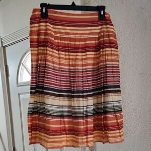 VTG Harold’s Multicolor Striped Pleated A-Line Skirt - Size 8 Preppy Academia